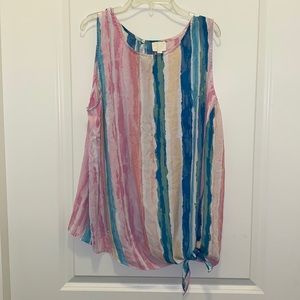 VIOLET + CLAIRE STRIPPED SIDE KNOT TANK SIZE XL